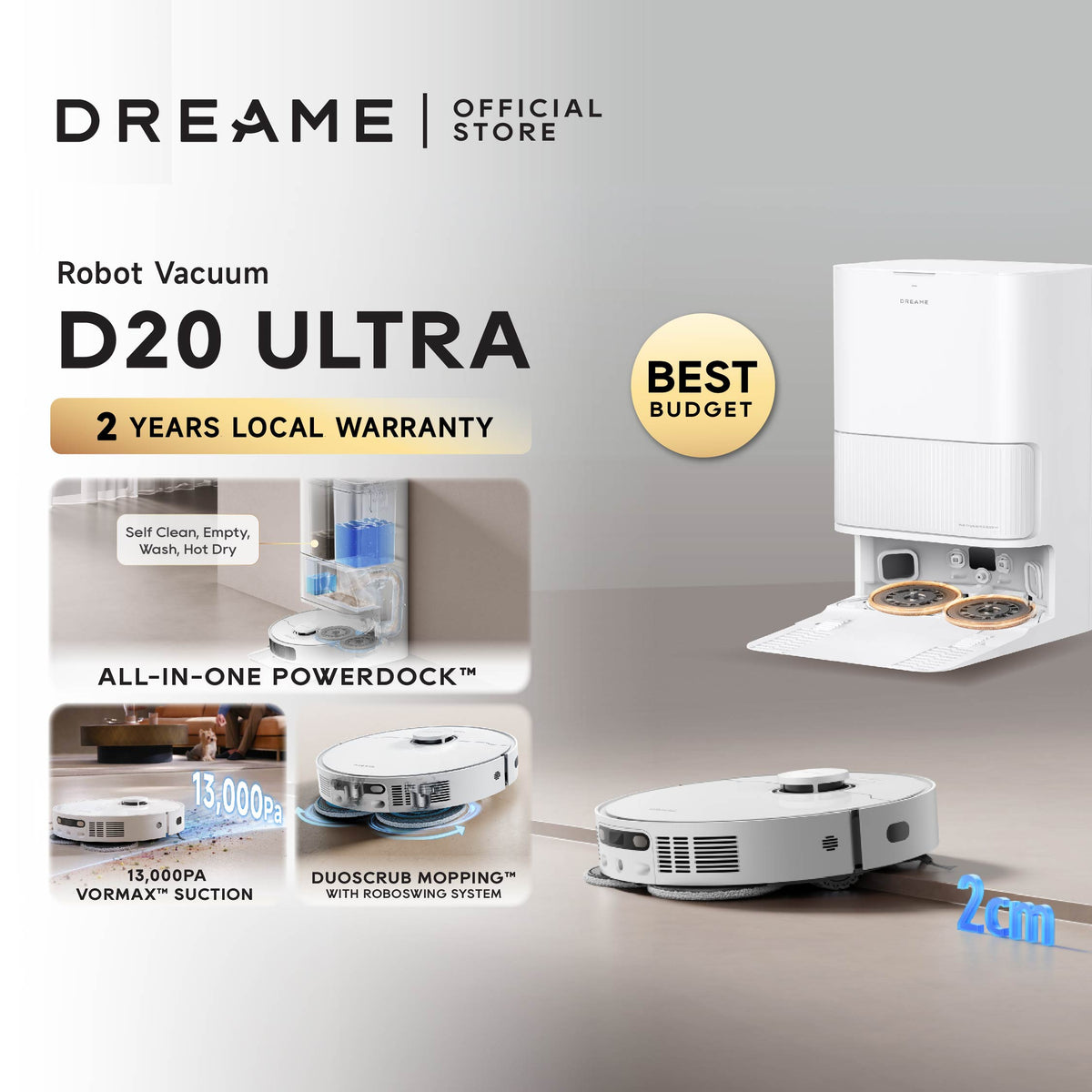 Dreame D20 Ultra	Robot Vacuum