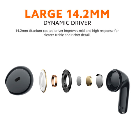In-ear earbuds with exposed driver and speaker components, assorted colors