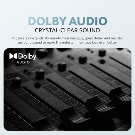 Dolby Audio sound enhancement graphic with equalizer bars