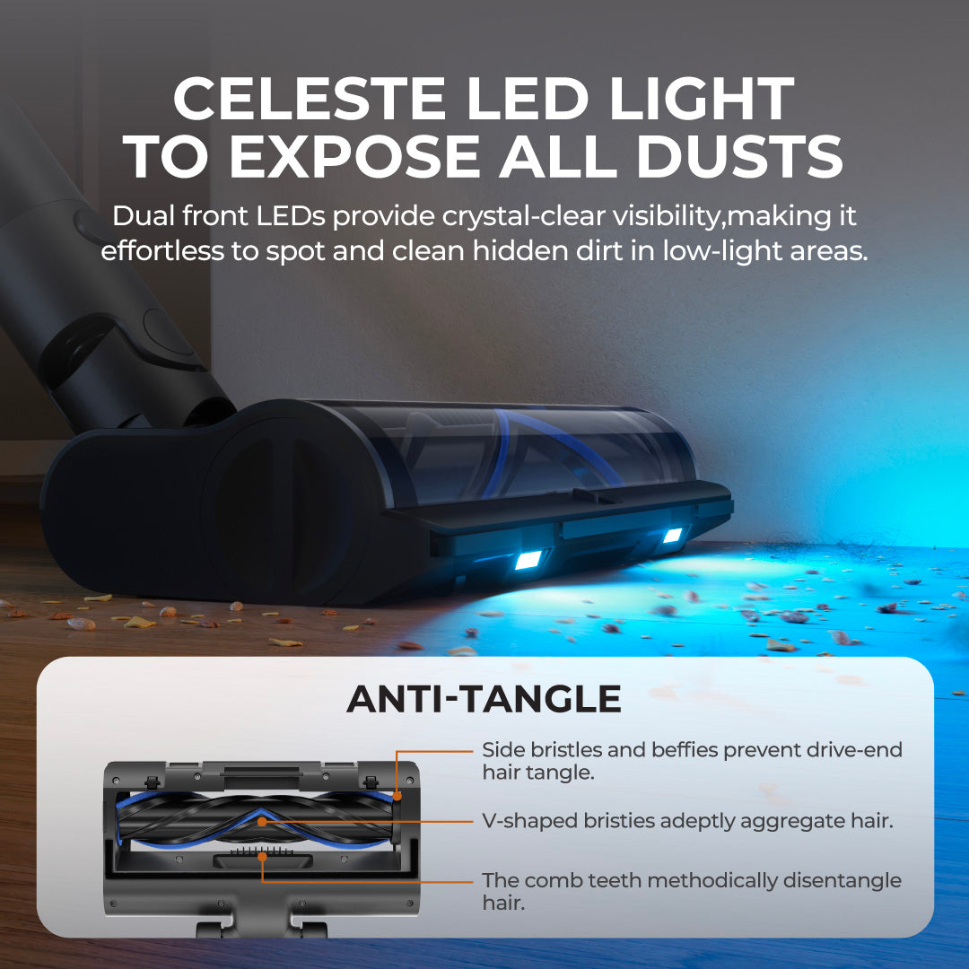 【Powerful 4-IN-1】MOVA S4 Detect Cordless Stick Vacuum | Anti-Tangle | Blue LED Laser | 20,000Pa | 2-Years Warranty