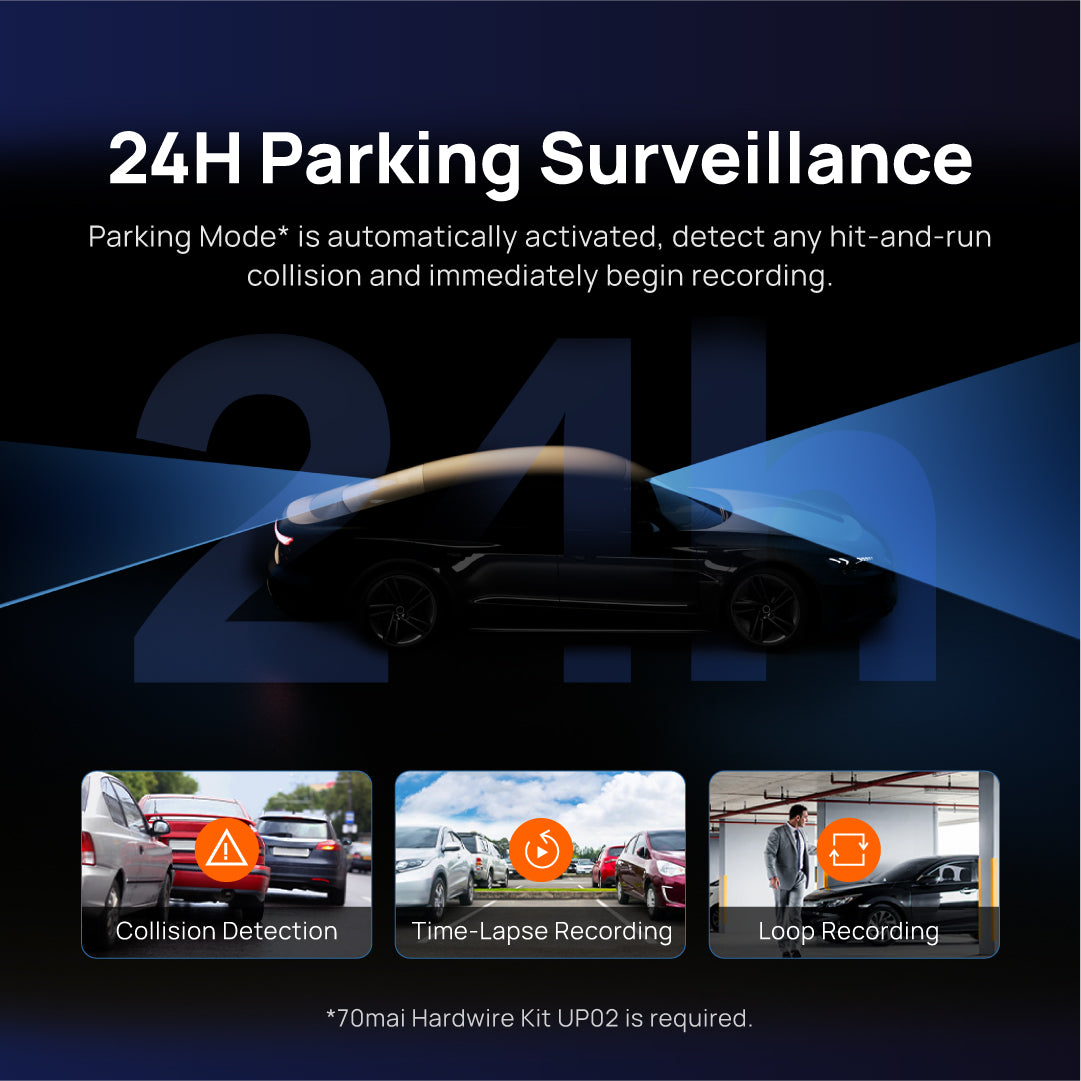 [New Launch] 70mai S500 Rearview Dashcam Wide with Night Vision Backup Camera RC13