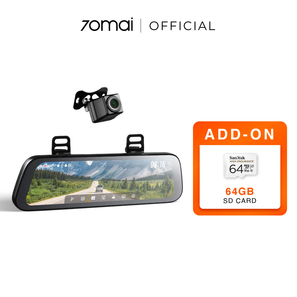 [New Launch] 70mai S500 Rearview Dashcam Wide with Night Vision Backup Camera RC13