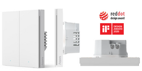 Aqara Smart Wall Switch H1 EU double rocker, front panel with logo