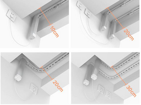Aqara Smart Curtain Track: mounting brackets with 10–30 cm measurement lines