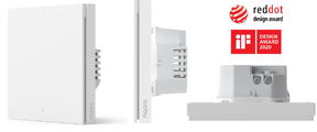 Smart wall switch H1 with single rocker, white front and side contacts