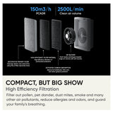 Smartmi E1 Frame Air Purifier Smart Control Flexible Placement Compact Design (18 ㎡ / 194 sq. ft)