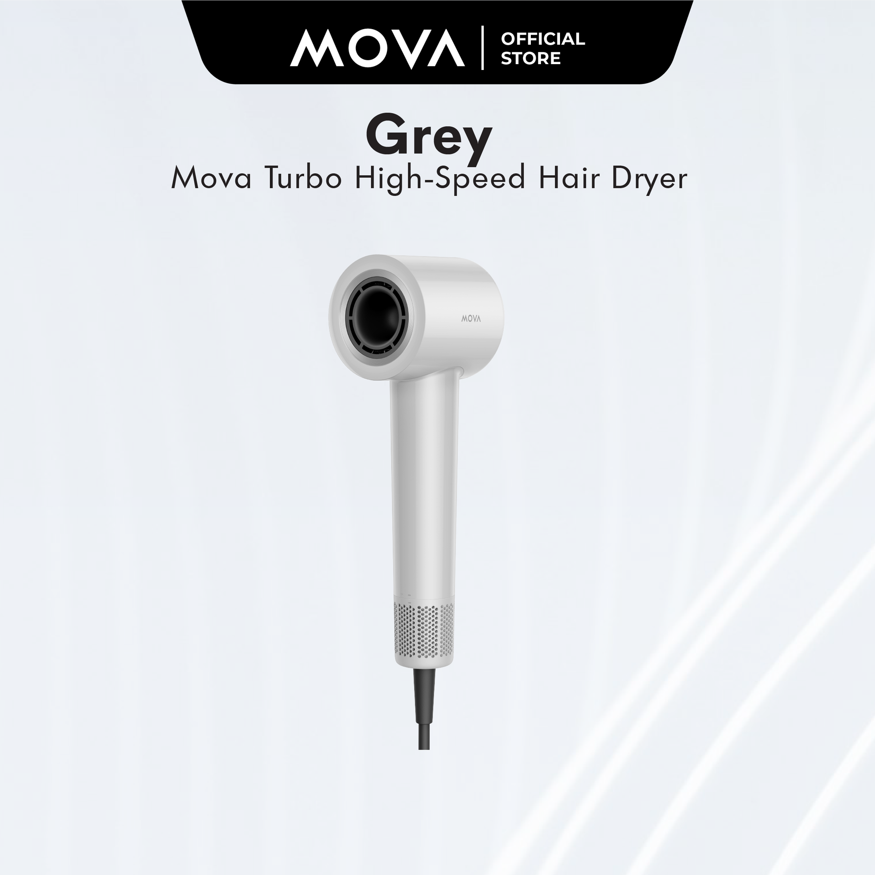 MOVA Turbo High-Speed Hair Dryer | 110,000 RPM | 40s Rapid Drying | 200million Negative Ion | 57 ℃ NTC | 8-Hair Care Modes