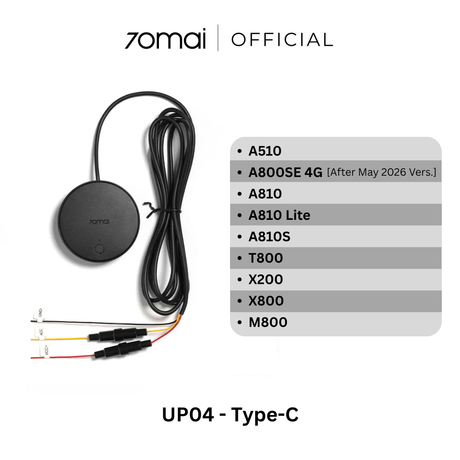 70mai hardwire kit with round module and Type-C cable, with two connector ends
