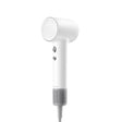 Dreame Mini Hair Dryer (white) with round nozzle and dual buttons on handle