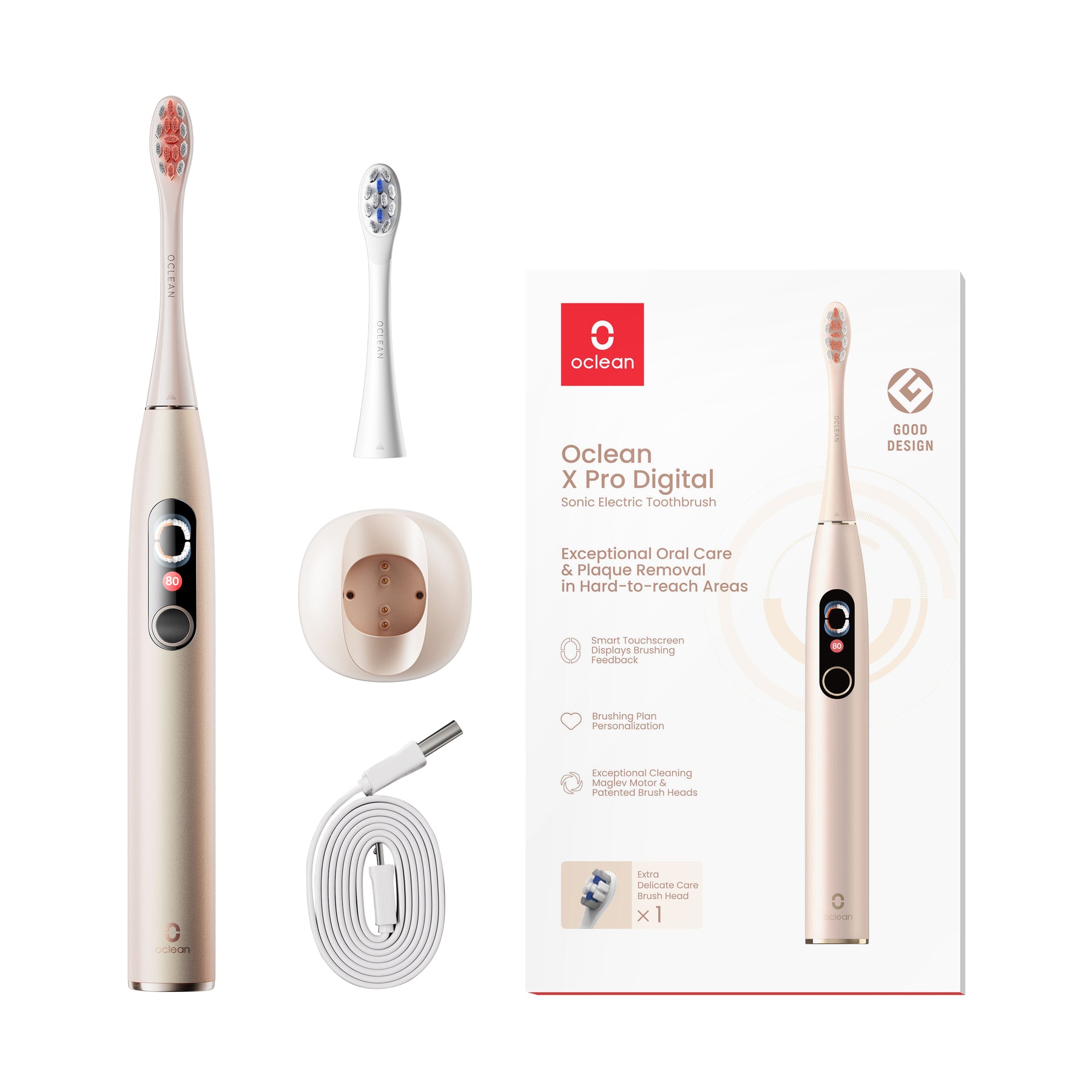 [New] Oclean X Pro Digital Smart Electric Toothbrush With Touch Screen, Instant Feedback & App Connectivity