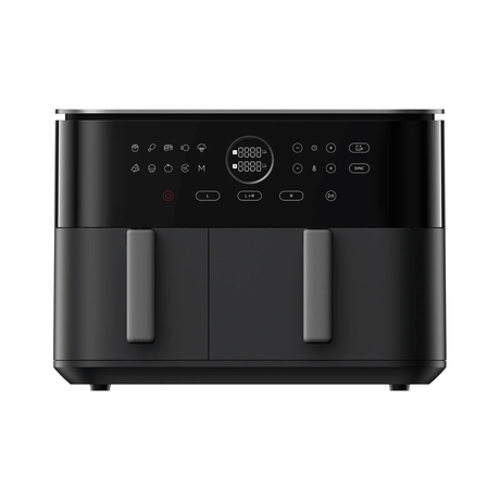 Xiaomi dual zone air fryer 10L with two front pull-out handles, black control panel