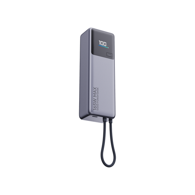 Xiaomi 165W 10,000mAh power bank with integrated cable, gray