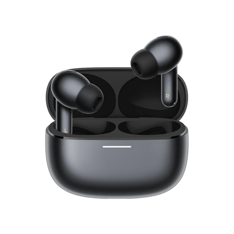 REDMI Buds 8 Pro true wireless earbuds in Obsidian Black case, open view