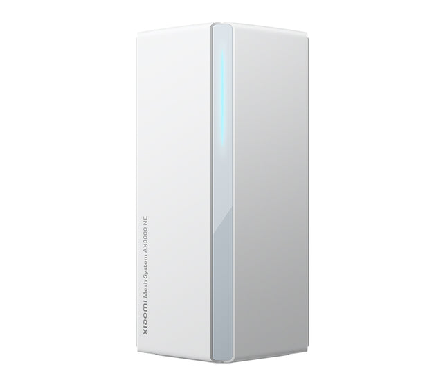 Xiaomi Mesh System AX3000: weißer WLAN-Mesh-Knoten mit vertikalem LED-Streifen