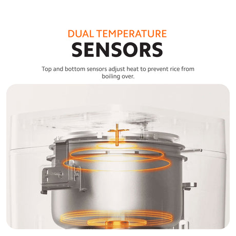 Xiaomi multifunctional rice cooker interior heating elements with dual temperature sensors