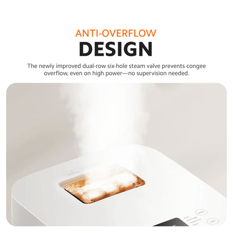 Multifunctional rice cooker lid and steam valve area, designed to reduce overflow