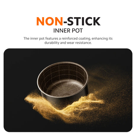 Non-stick inner pot with reinforced coating for a multifunctional rice cooker