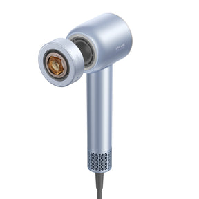 Blue Glory Pro hair dryer with front nozzle and mesh air intake