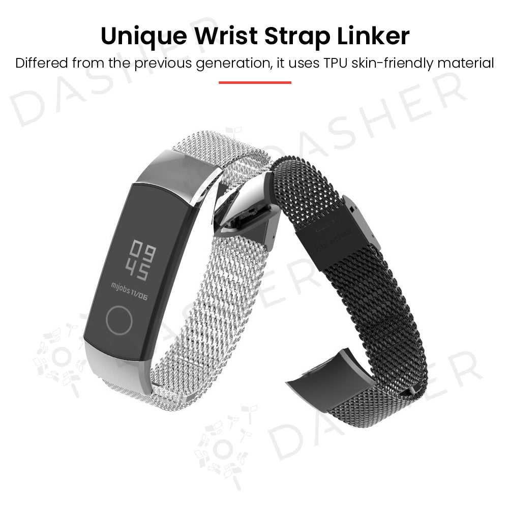 Mijobs Mesh Stainless Steel Strap for Honor Band 5 and Band 4
