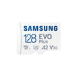 Samsung EVO Plus microSD 128GB, I3 A2 V30, card label.