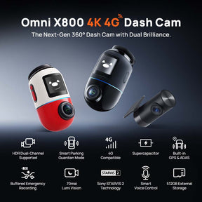 [New Launch] 70mai Omni X800 360° Dashcam 4K resolution with 4G connectivity