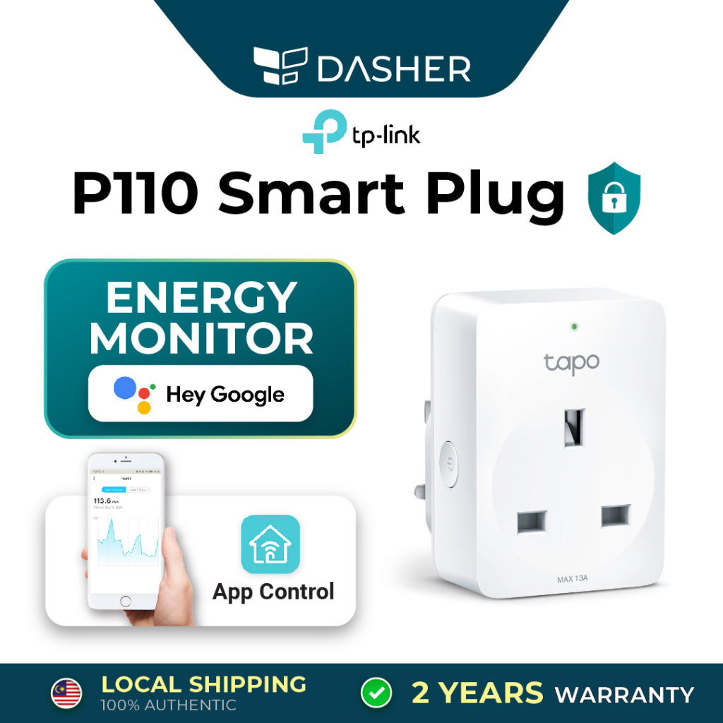 【Safety Smart Plug】TP-LINK TAPO P110 (2PX)  MINI SmartPlug, Energy monitor Timer plug, works with Google Home_Wifi_Smart