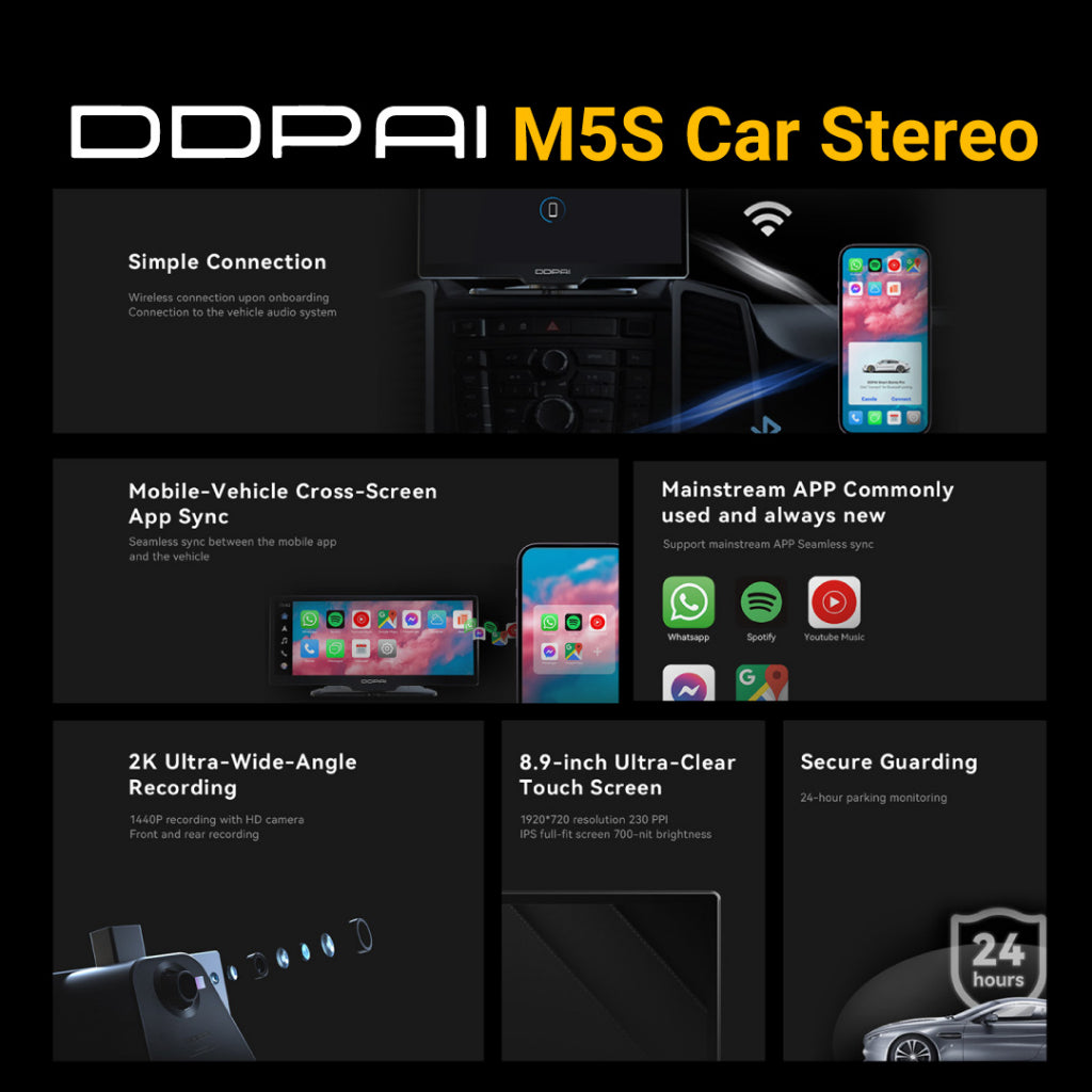 DDPAI M5S Car Stereo Dash Cam