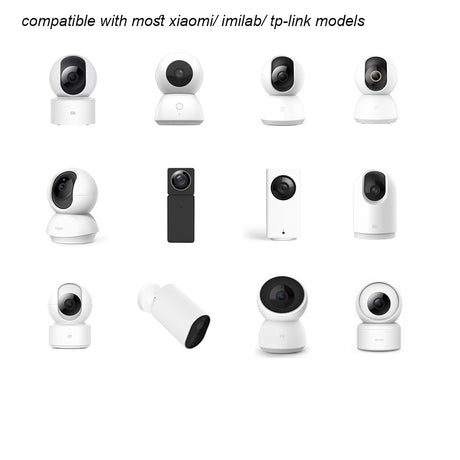 White PTZ camera mount compatibility lineup with several camera styles
