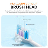 Electric toothbrush brush head with multi-zone bristles for gum care and whitening