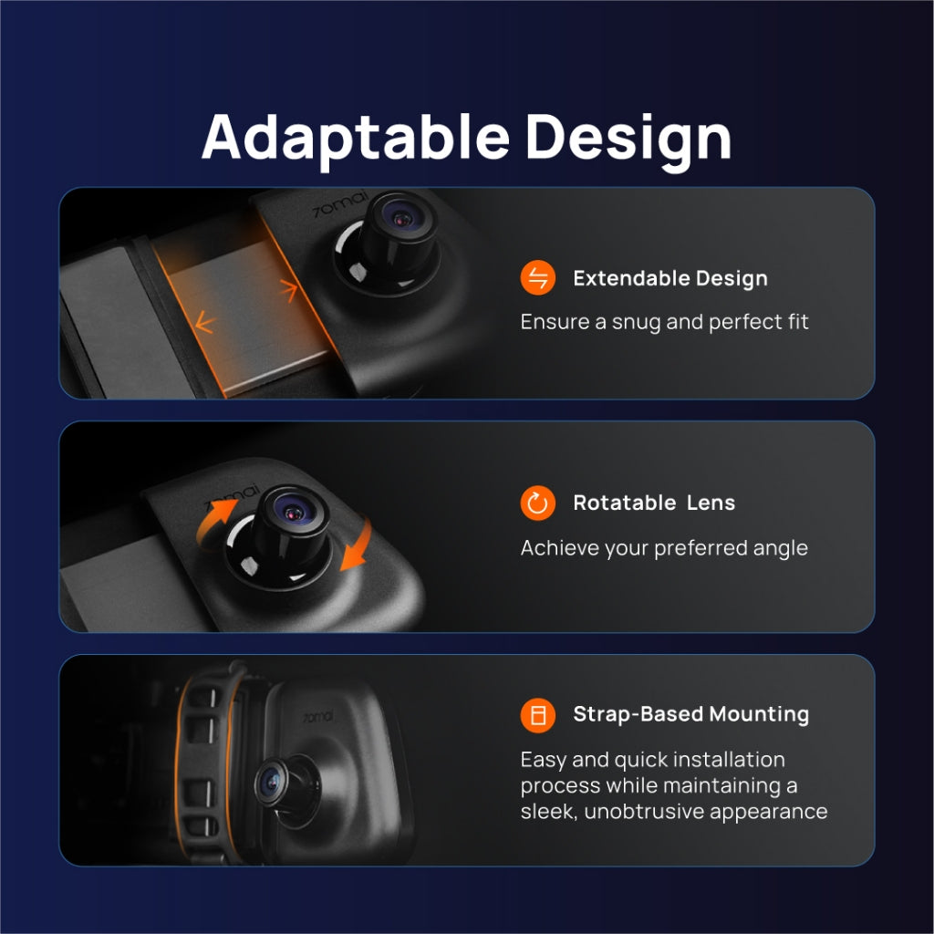70mai S500 Rearview Mirror Dash Cam with RC13 Reverse Camera