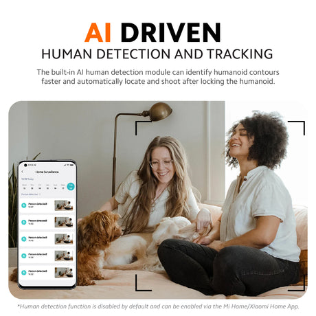Xiaomi smart security camera with human detection tracking capability