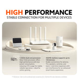 Wi‑Fi router high-performance feature infographic with four antennas