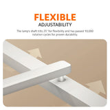 White LED desk lamp with flexible 25° tilting light arm and base.