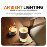 Xiaomi smart scent diffuser on a desk with warm glowing indicator light