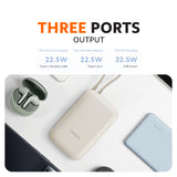 Two power banks showing three output ports: Type-C and USB-A