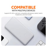 White Xiaomi power bank on a surface, with the back logo visible