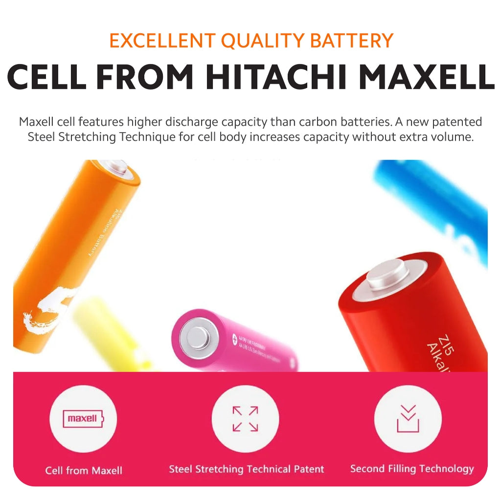 Xiaomi Rainbow Alkaline Batteries (10-Pack)