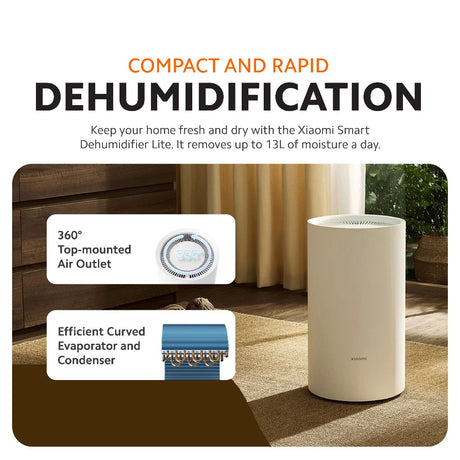 White Xiaomi smart dehumidifier with top air outlet grille