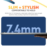 REDMI Pad 2 tablet side view with hand holding the thin frame