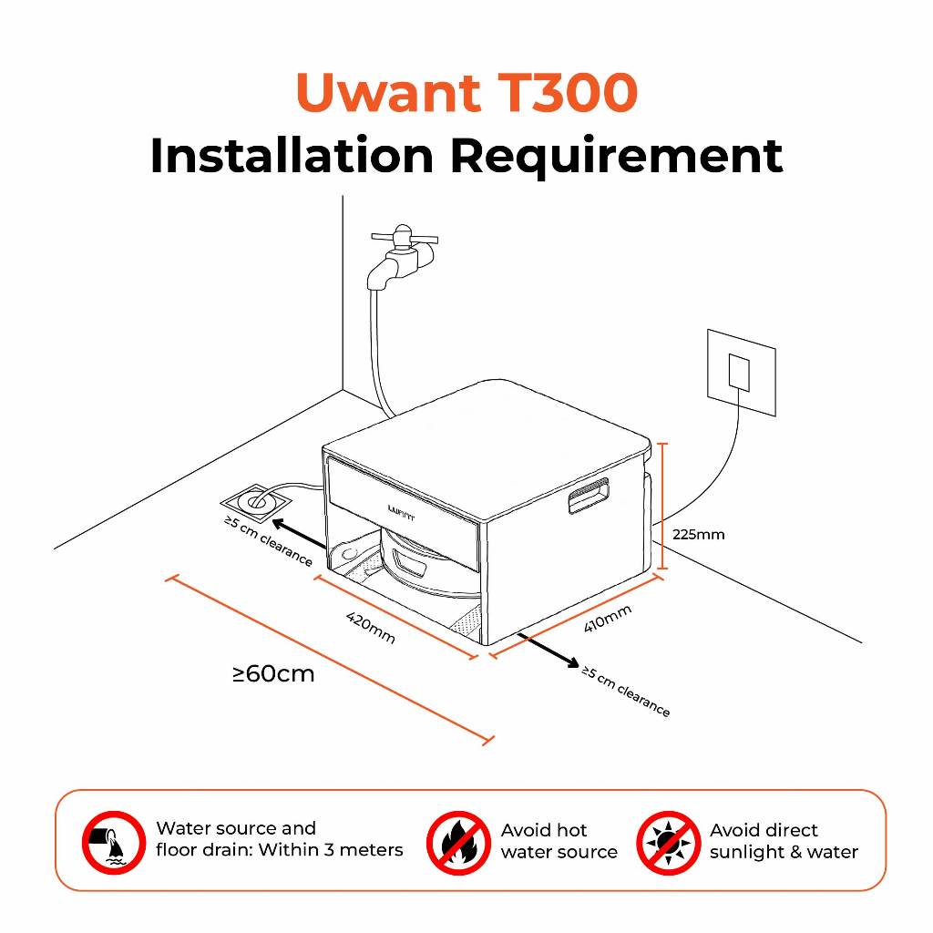UWANT T300 Robot Vacuum with Built-In WaterKit