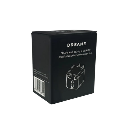 Black adapter plug box with printed conversion plug diagram