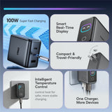 VINKO KN-2D 100W 3-Port GaN Charger with Smart Display