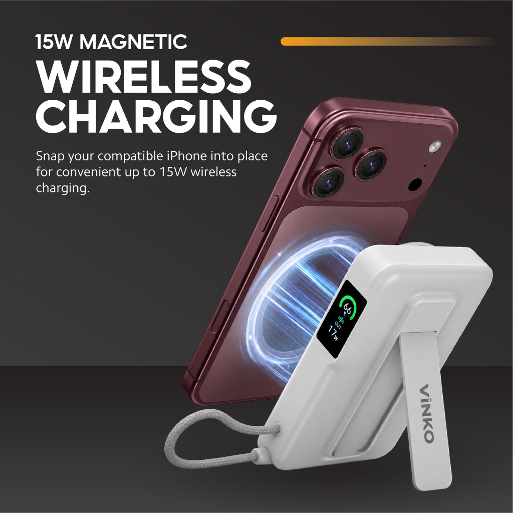 VINKO V19 3-in-1 Magnetic Wireless Power Bank