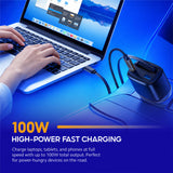 VINKO KV-1 100W Car Charger with Built-in USB-C Cable