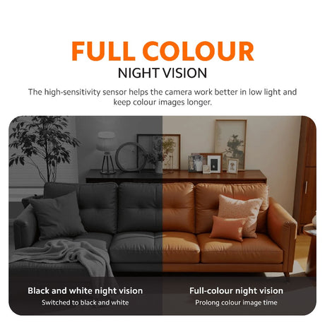 Indoor security camera full-color night vision for low-light color images