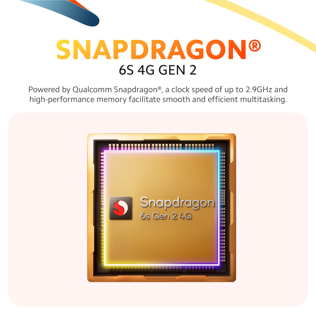 REDMI Pad 2 processor card graphic with Snapdragon branding