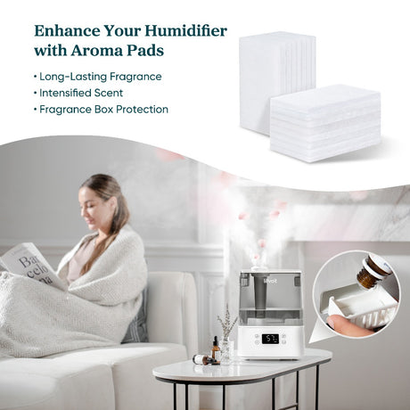 White humidifier aroma pads, one stacked set and one smaller pad bundle.