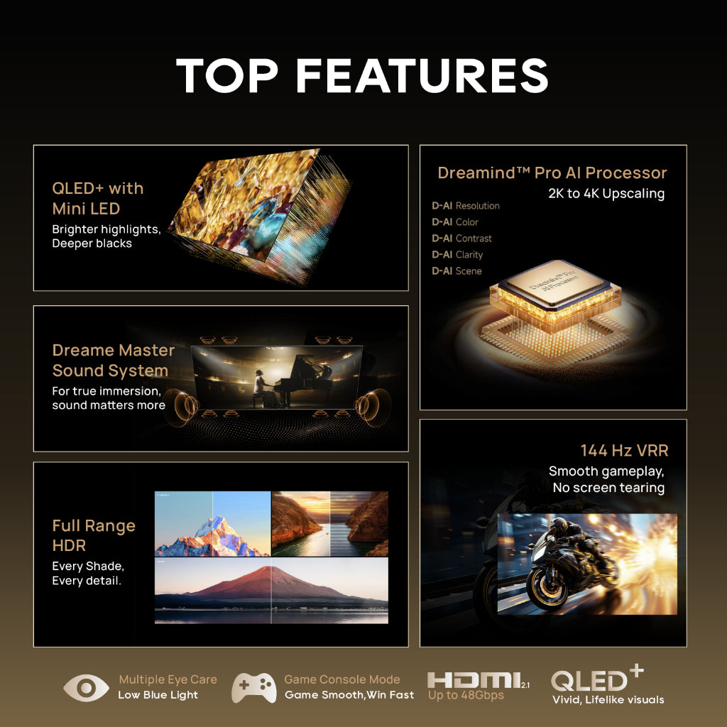 Dreame S100 65" 4K QLED Mini LED Smart TV