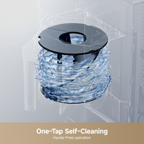 Slush and ice cream maker with one-touch self-cleaning spinning icy bowl