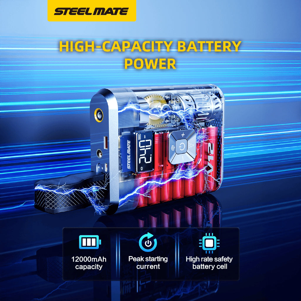 Steelmate V12 Pro Tire Inflator and Jump Starter